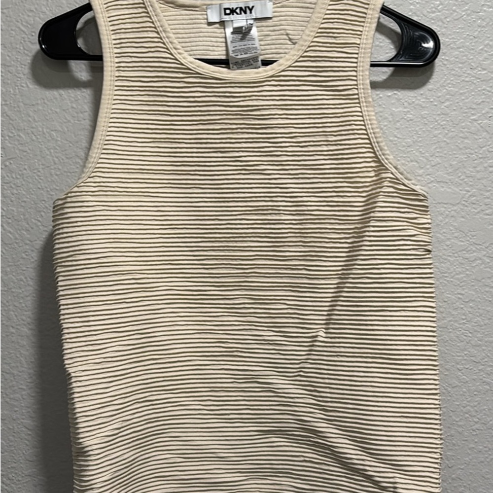 DKNY Beige Striped Women's Tank Top
